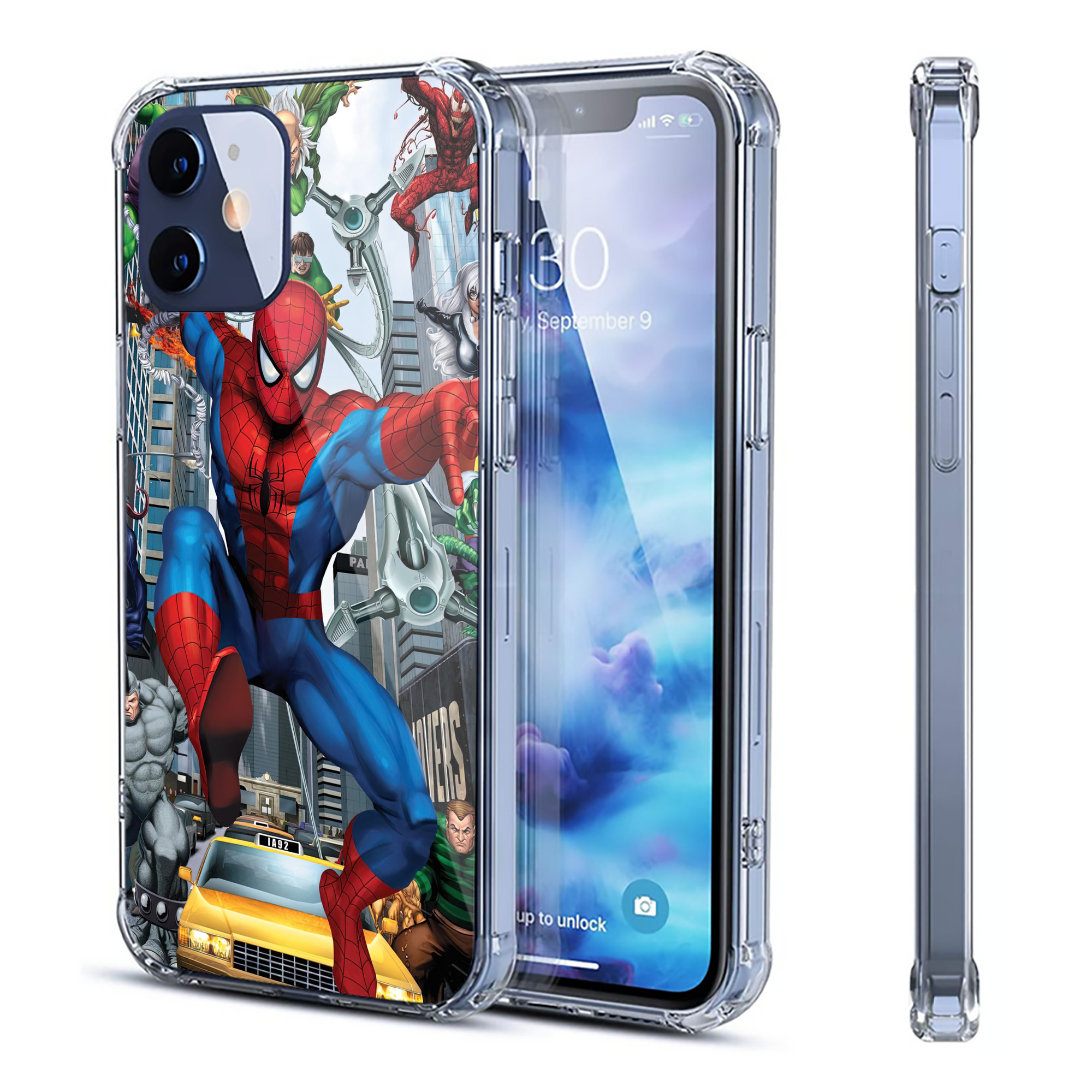 （画像用） Spider Man スパイダーマン 【iPhone 12シリーズ対応】透明スマホケース（クリアソフトケース）